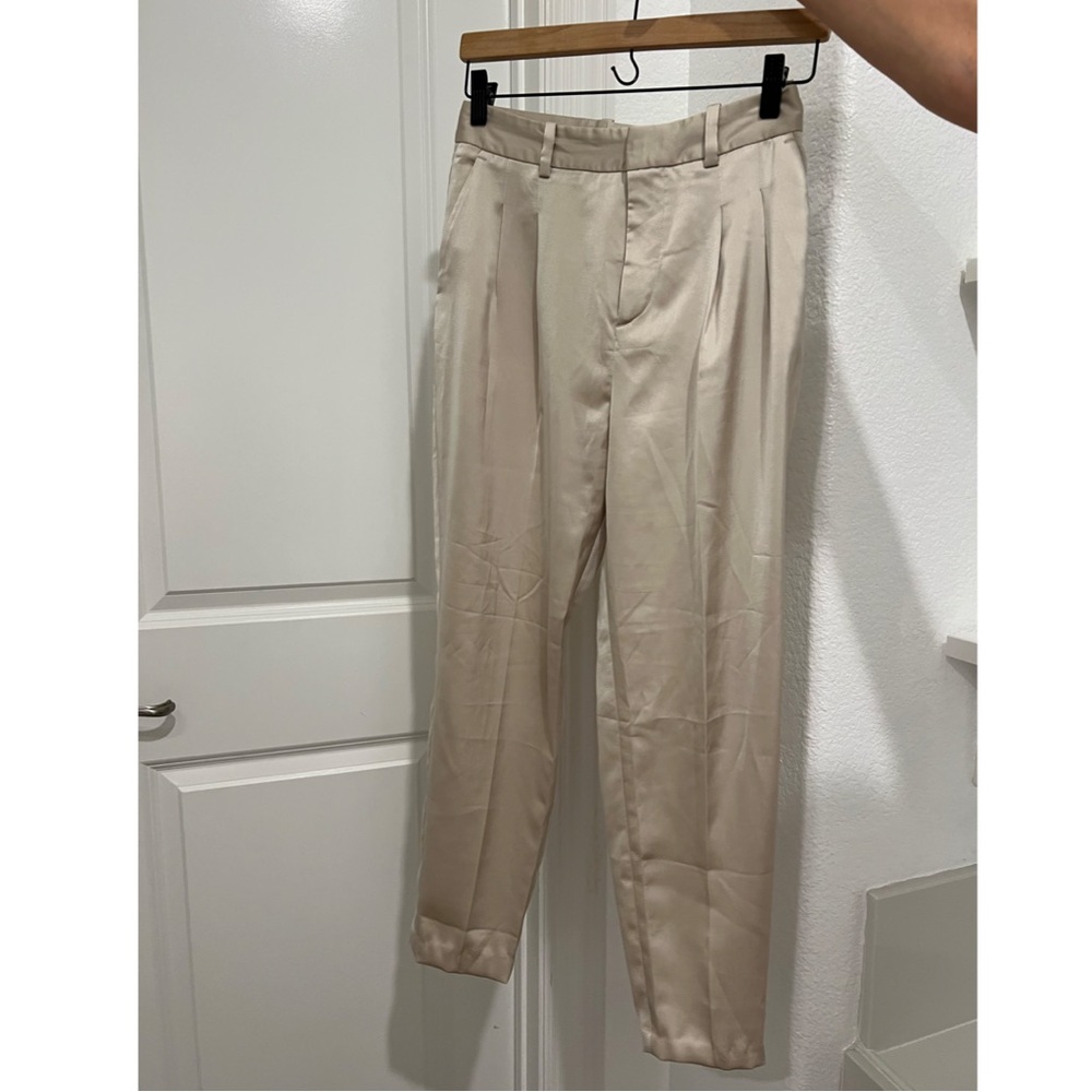 Zara Cream Pleated Pants